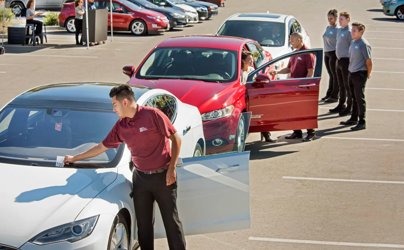 Valet team coordinating parking logistics